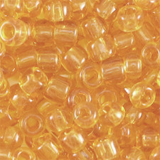 Glass seed beads 6/0 (4mm) Transparent marigold orange